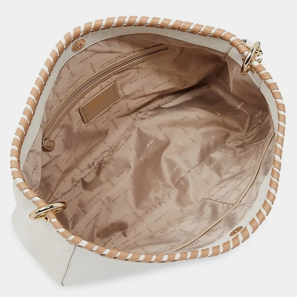 DKNY Winnie braid pebble finish leather hobo